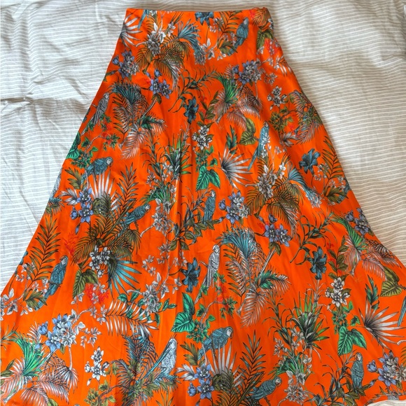 L’AGENCE Orange Floral Midi Skirt - Picture 7 of 7